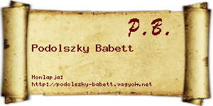 Podolszky Babett névjegykártya
